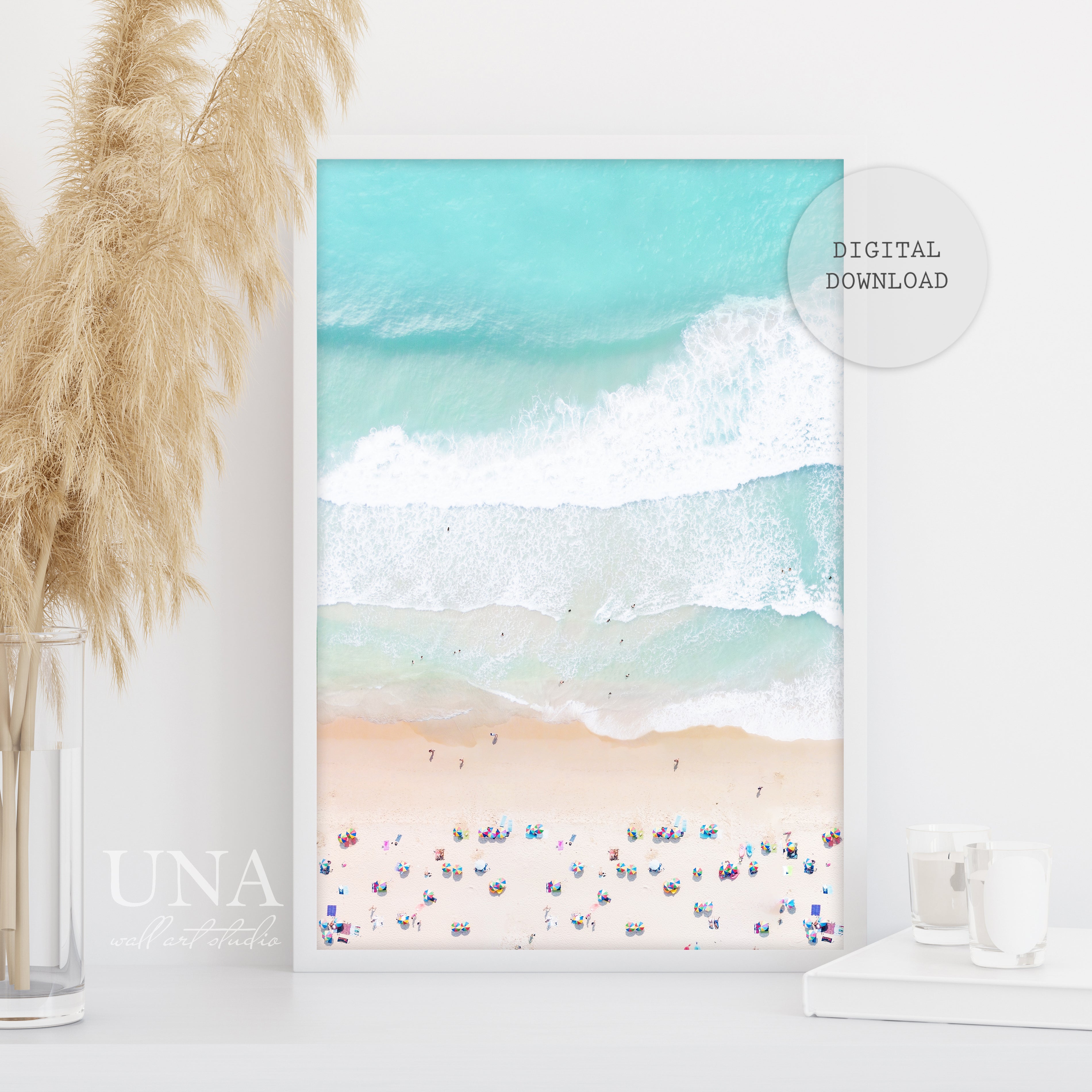 Aerial Beach Print, Coastal Wall Art (Part of Set)