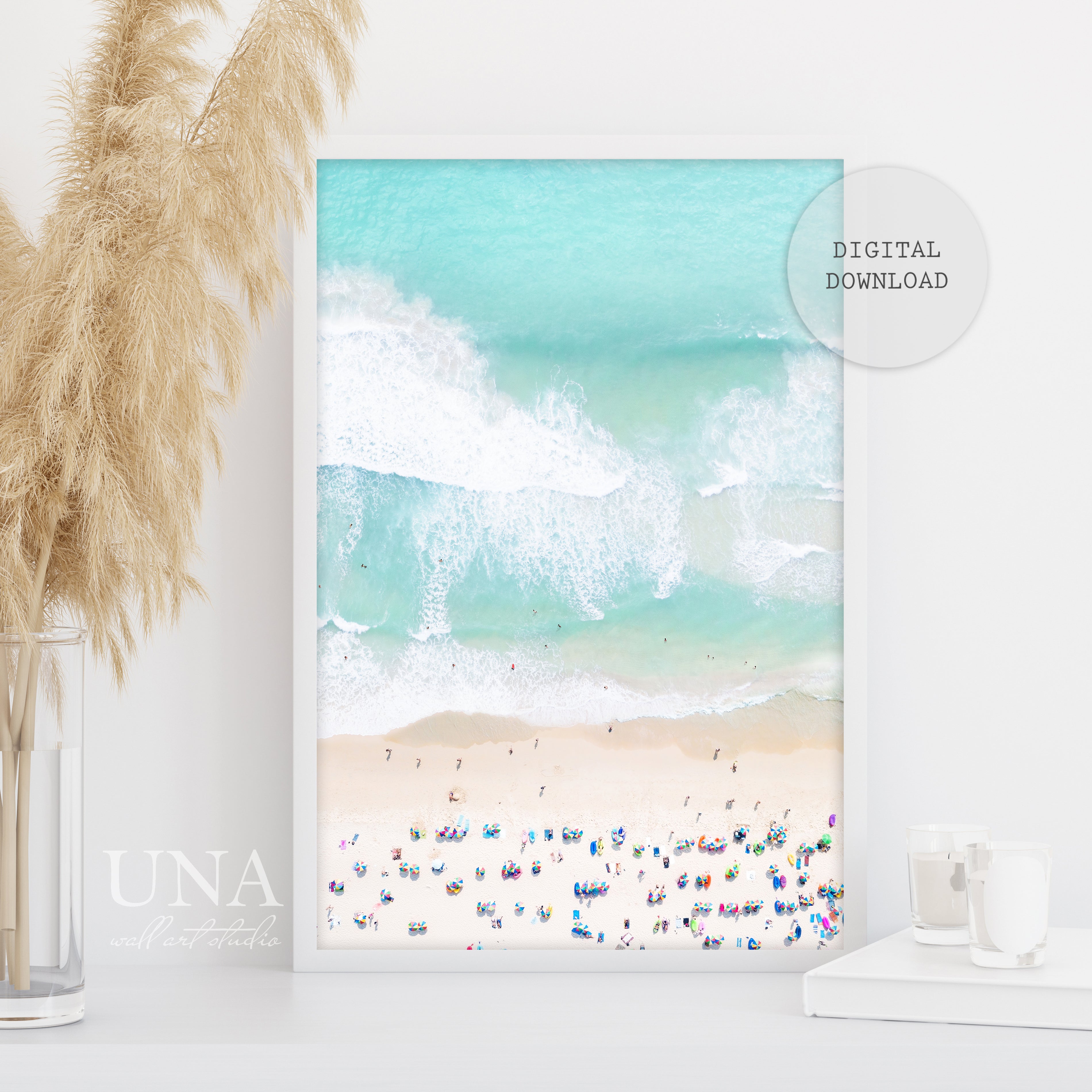Aerial Beach Print, Coastal Wall Art (Part of Set)