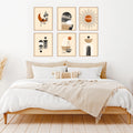 Boho Abstract Wall Art Set of 6 Terracotta Neutral Gallery Wall Prints Sun and Moon Bedroom Decor large