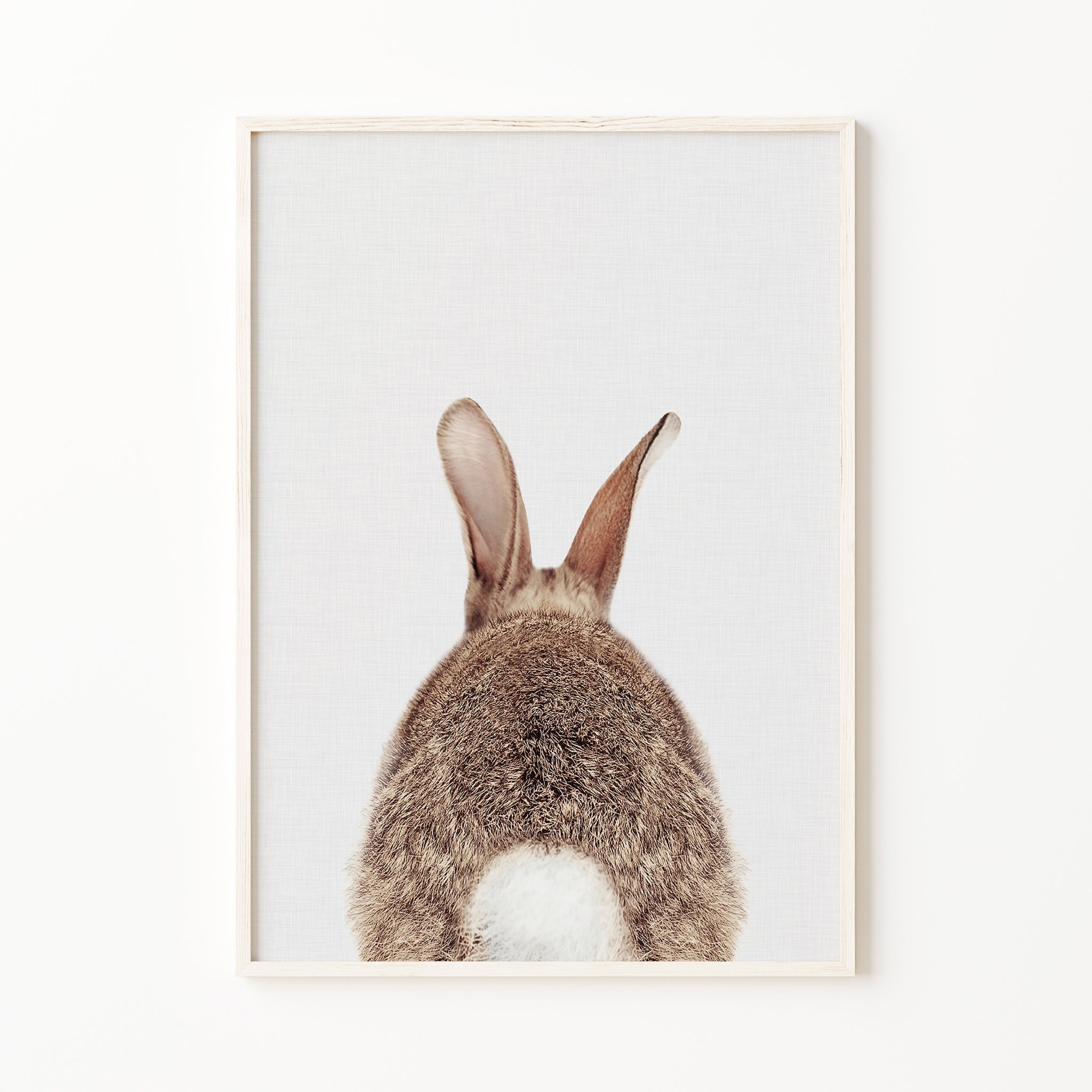 Baby bunny back, butt print, whimsical bunny nursery decor for gender neutral baby room, woodland nursery theme, digital download large

