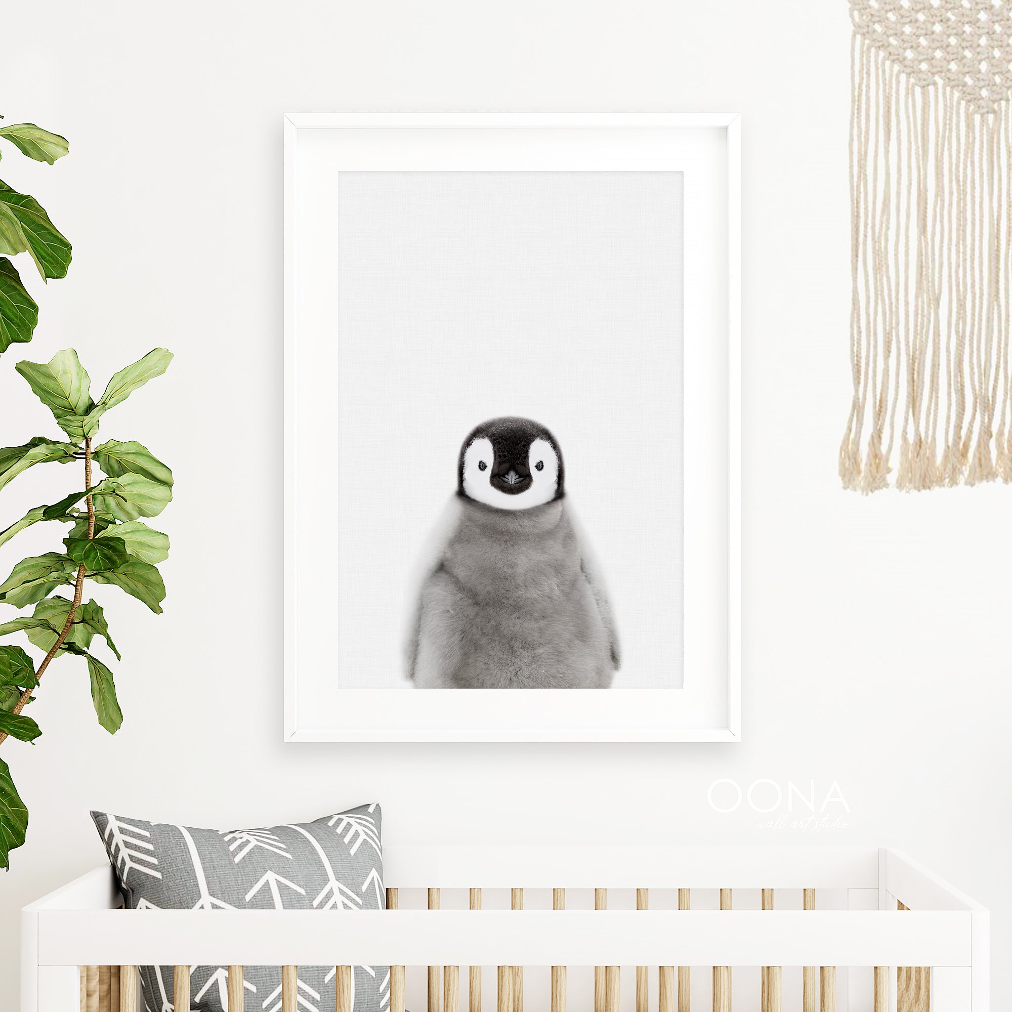 baby penguin print neutral nursery print antarctic nursery wall art

