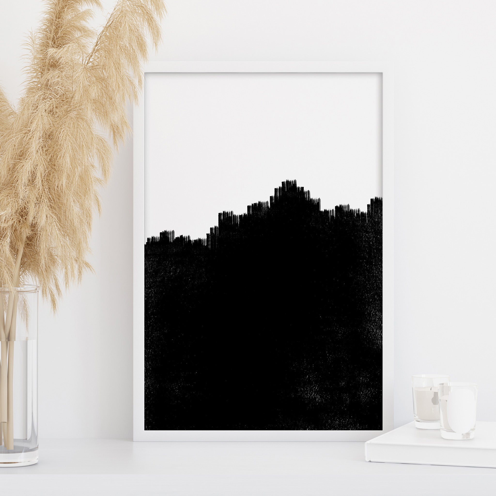 black and white abstract texture wall art minimalist modern print bold paint effect monochrome abstract art