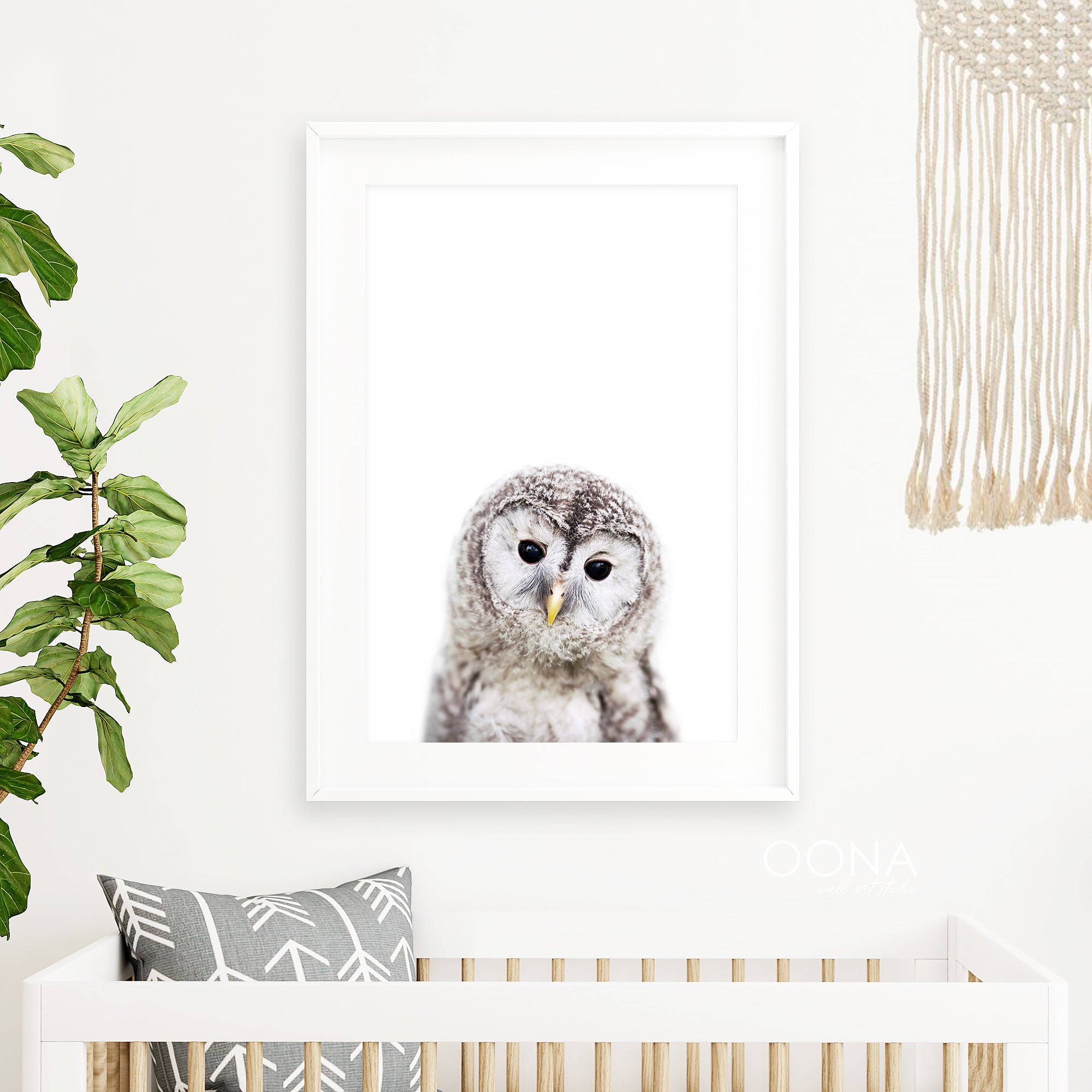 Baby owl nursey wall art print forest animal print for nursery

