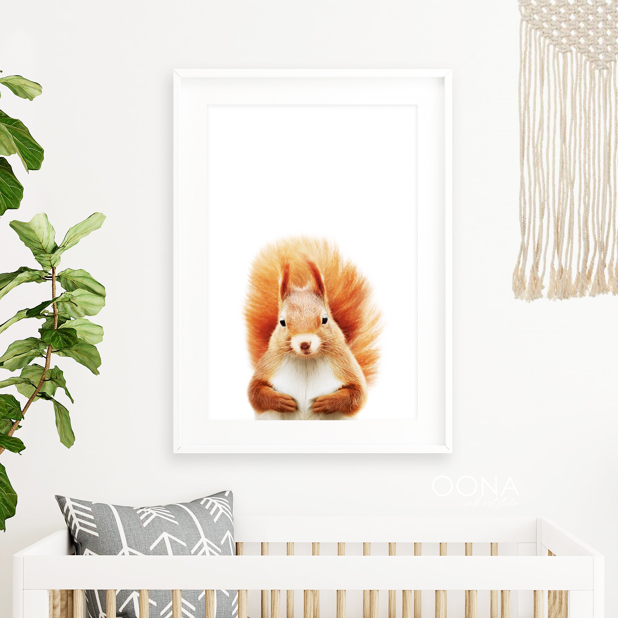 baby squirrel print woodland wall art for nursery forest baby animal wall art

