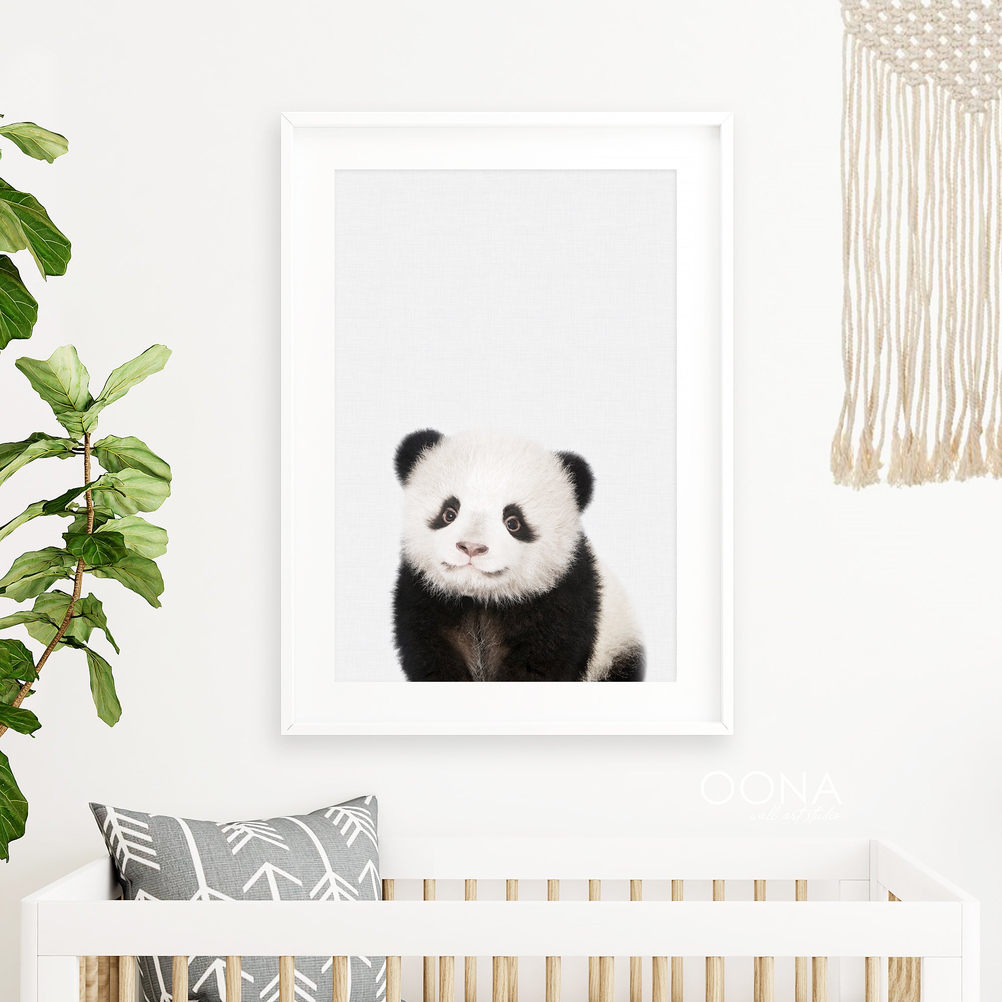 baby panda nursery print forest baby room print baby bear nursery wall art