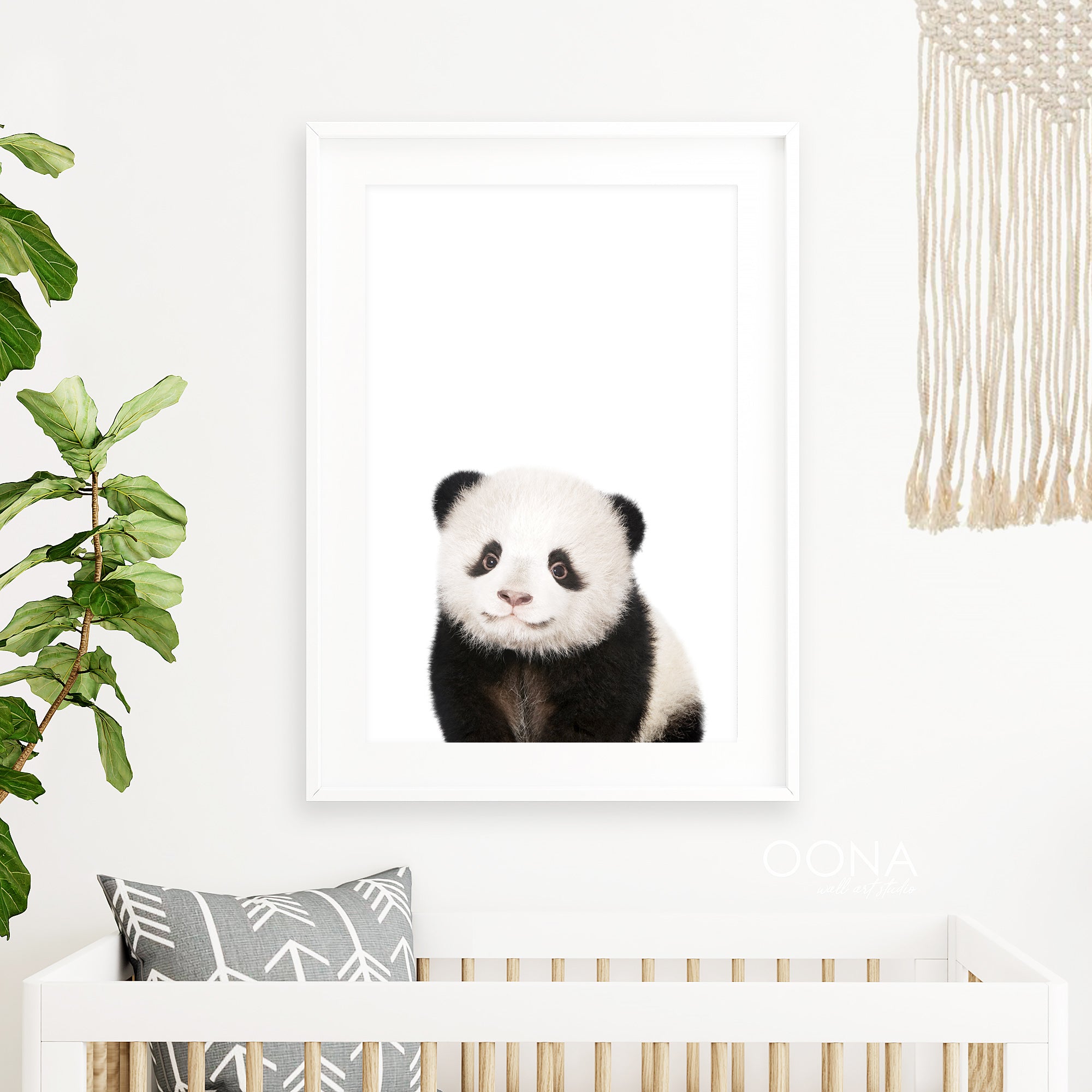 Baby panda nursery decor print panda bear nursery animal print

