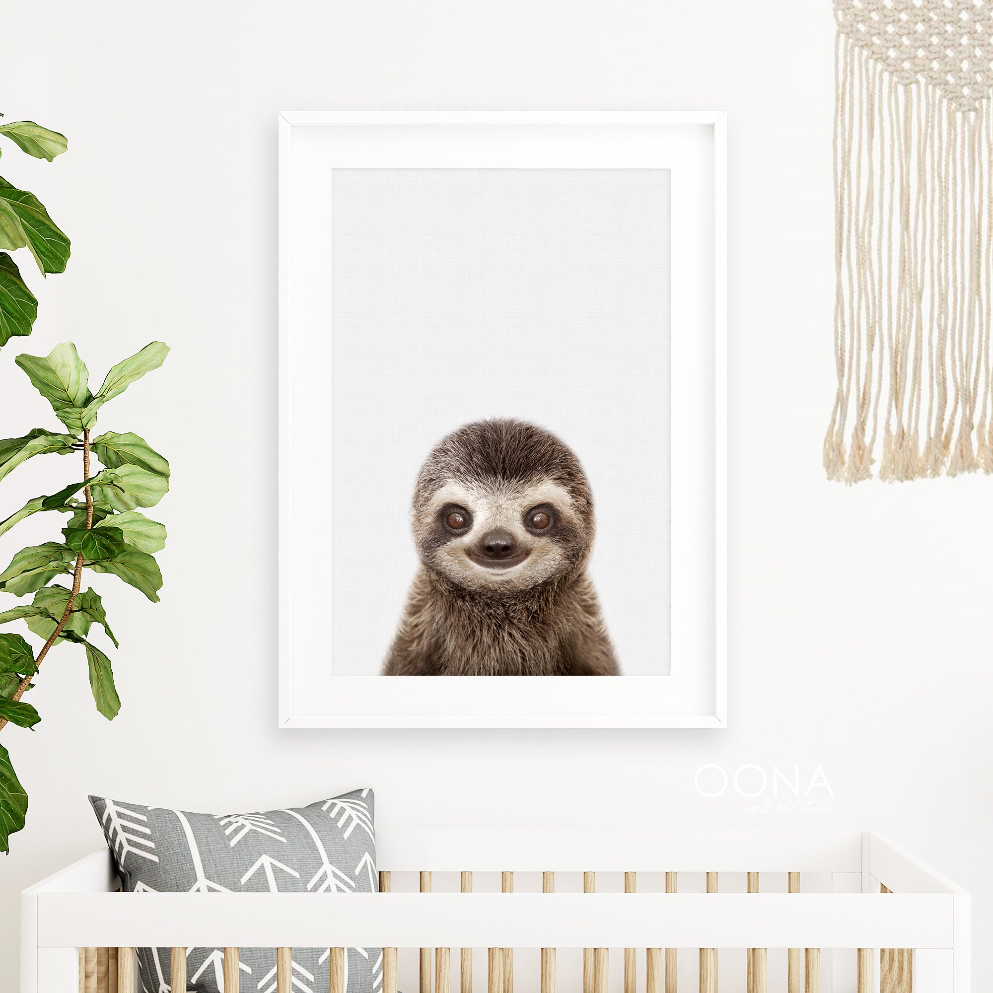 baby sloth nursery wall art baby animal nursery print sloth nursery decor
