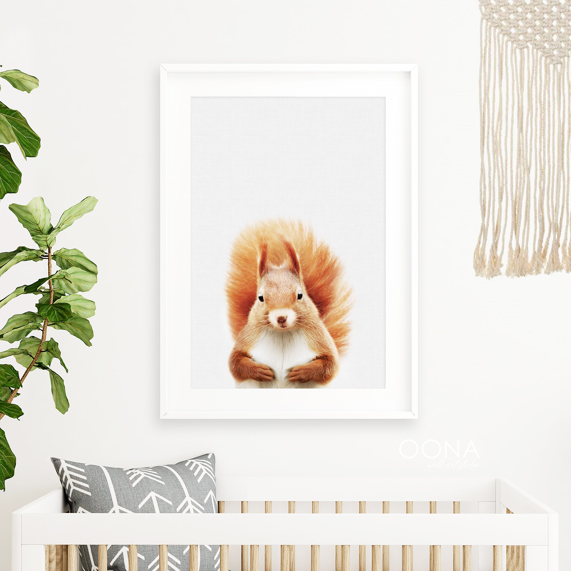 baby squirrel nursery wall art woodland nursery print forest nursery idea