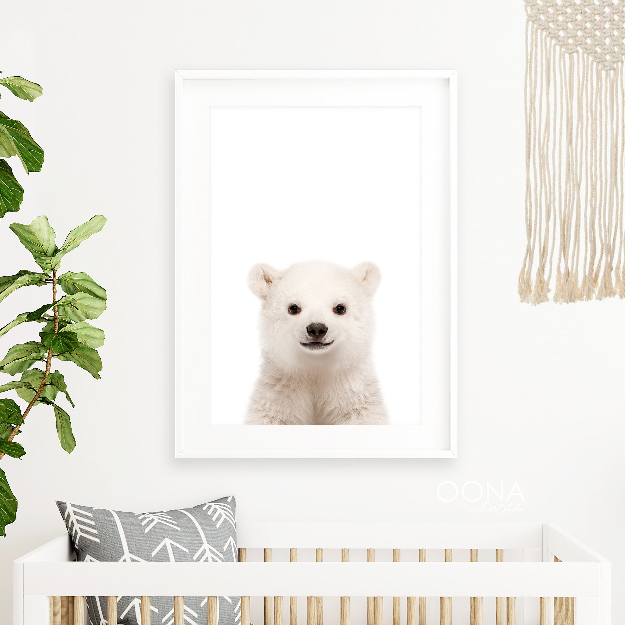 Baby polar bear print baby bear wall art for nursery

