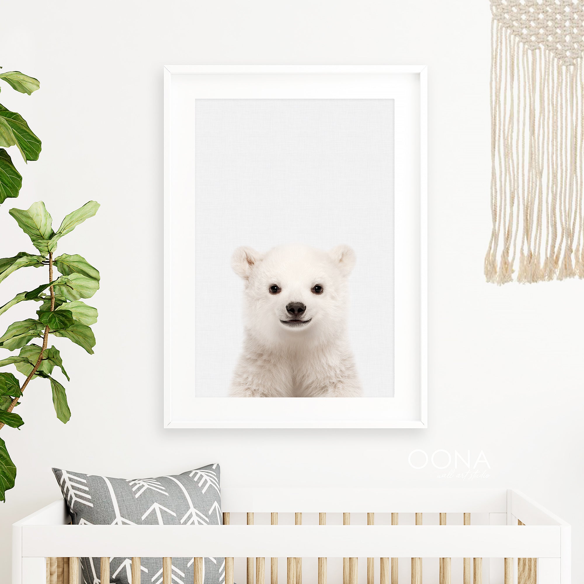 baby polar bear priny for gender neutral baby room baby bear nursery wall art

