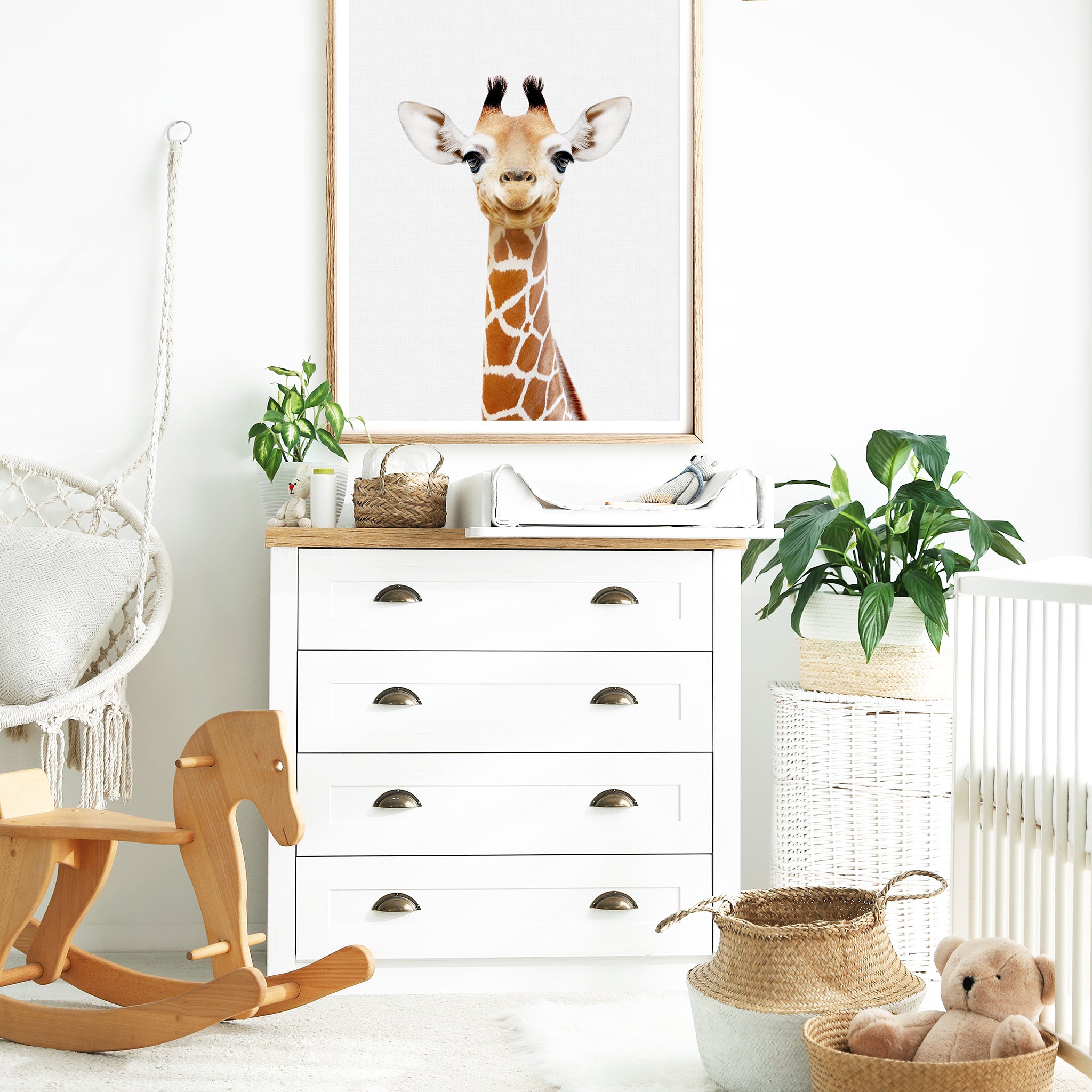 baby giraffe print baby animal print for baby room gender neutral safari nursery decor large

