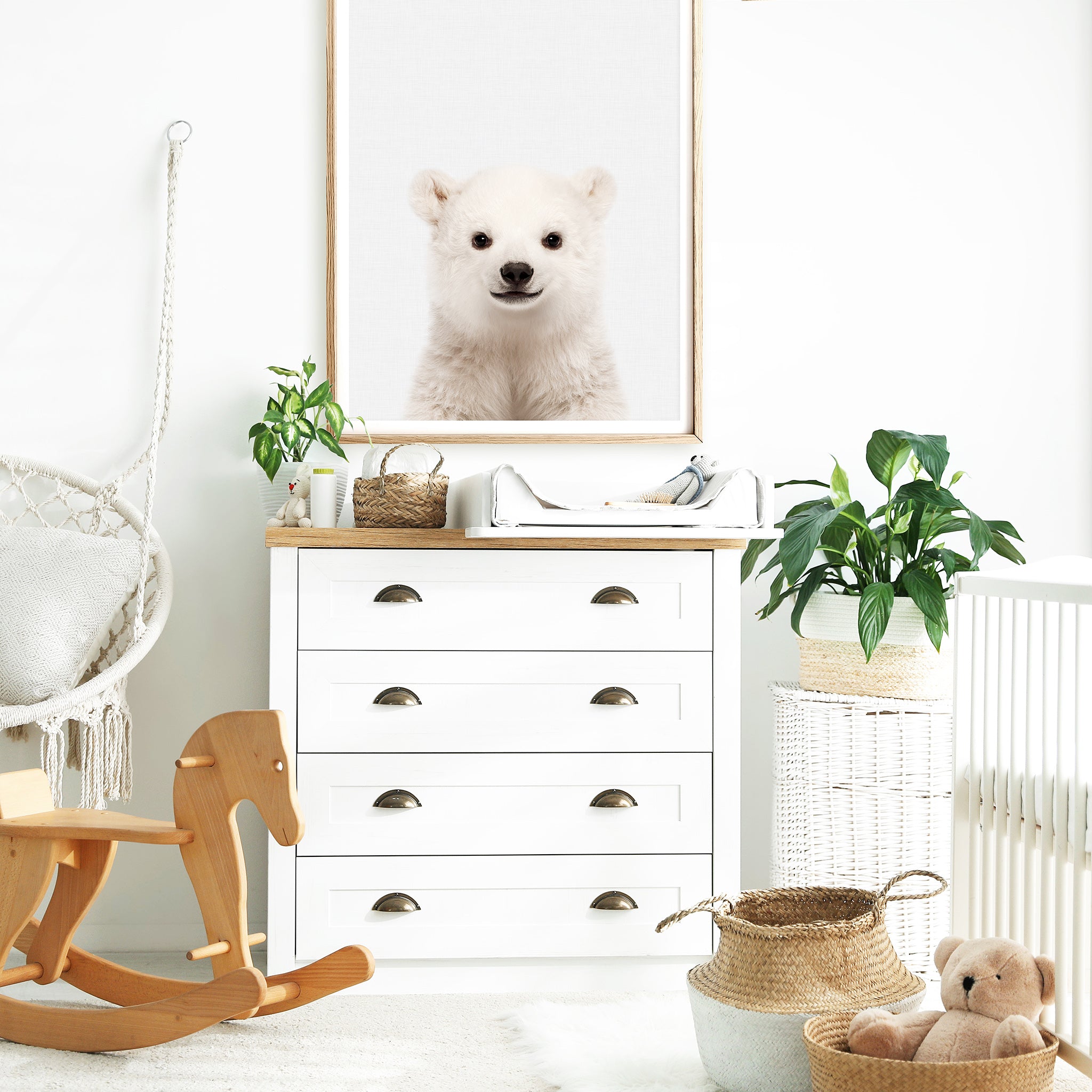 polar bear nursery wall art for gender neutral baby room baby bear nursery decor


