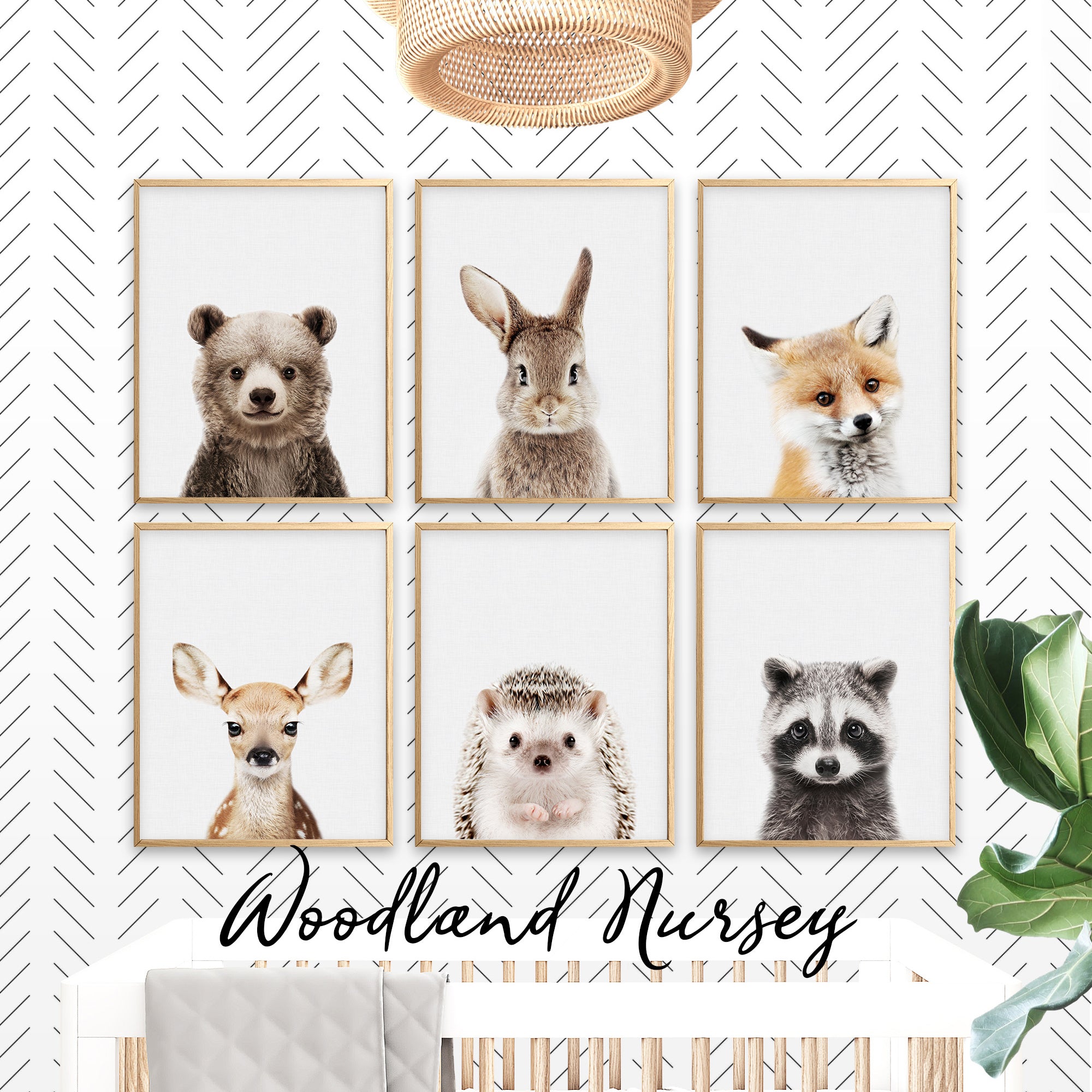 woodland baby animal wall art boho nursery ideas
