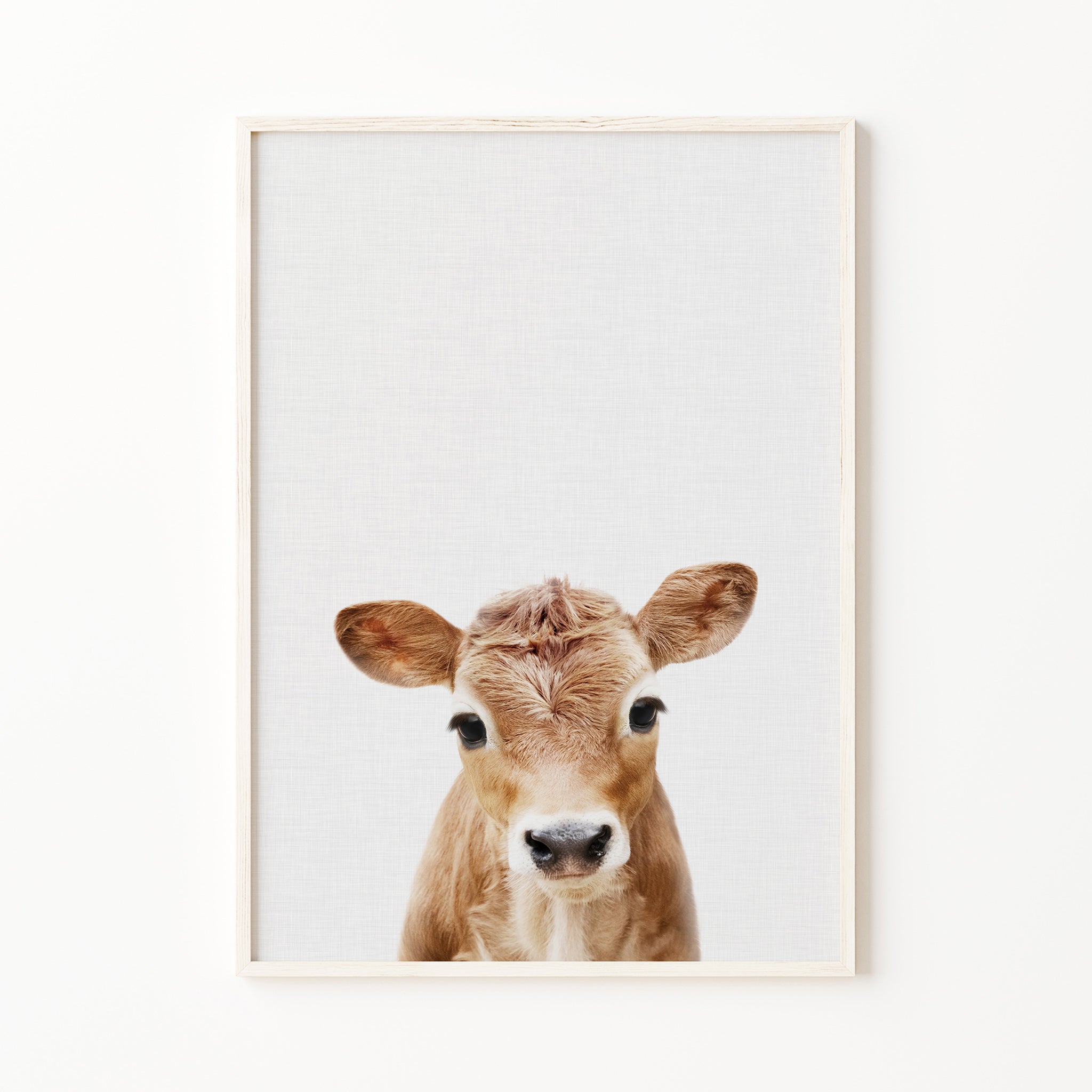 Baby cow print, farm nursery animal print, gender neutral nursery wall art decor, farmhouse nursery idea, large printable wall art, digital download

